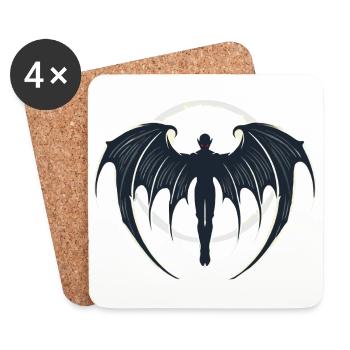 Vampir, Halloween, Mond - Untersetzer (4er-Set) - Weiß - Vorne