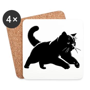 Chat British Shorthair - Dessous de verre (lot de 4) - blanc - Devant