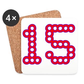 15. 15 YEARS. 15th ANNIVERSARY. 15 YEAR ANNIVERSARY. - Coasters (set of 4) - white - Front