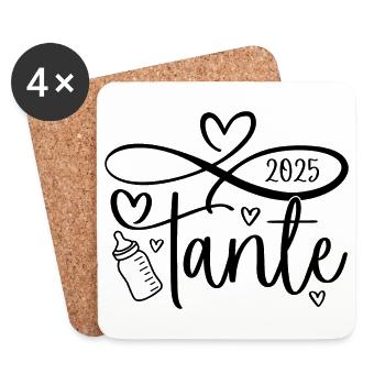 Tante 2025 - Untersetzer (4er-Set) - Weiß - Vorne
