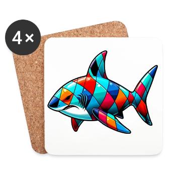 Shark - Coasters (set of 4) - white - Front