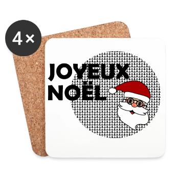 CHRISTMAS. MERRY CHRISTMAS. MERRY CHRISTMAS - Coasters (set of 4) - white - Front