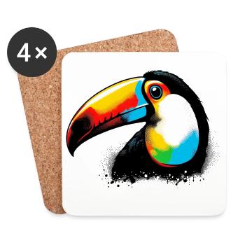 Toucan - Coasters (set of 4) - white - Front