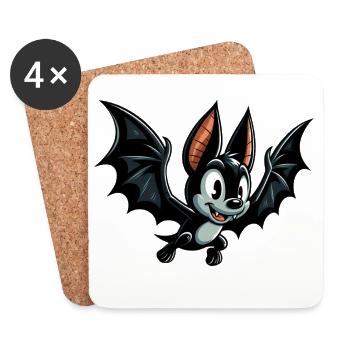 Bat - Coasters (set of 4) - white - Front