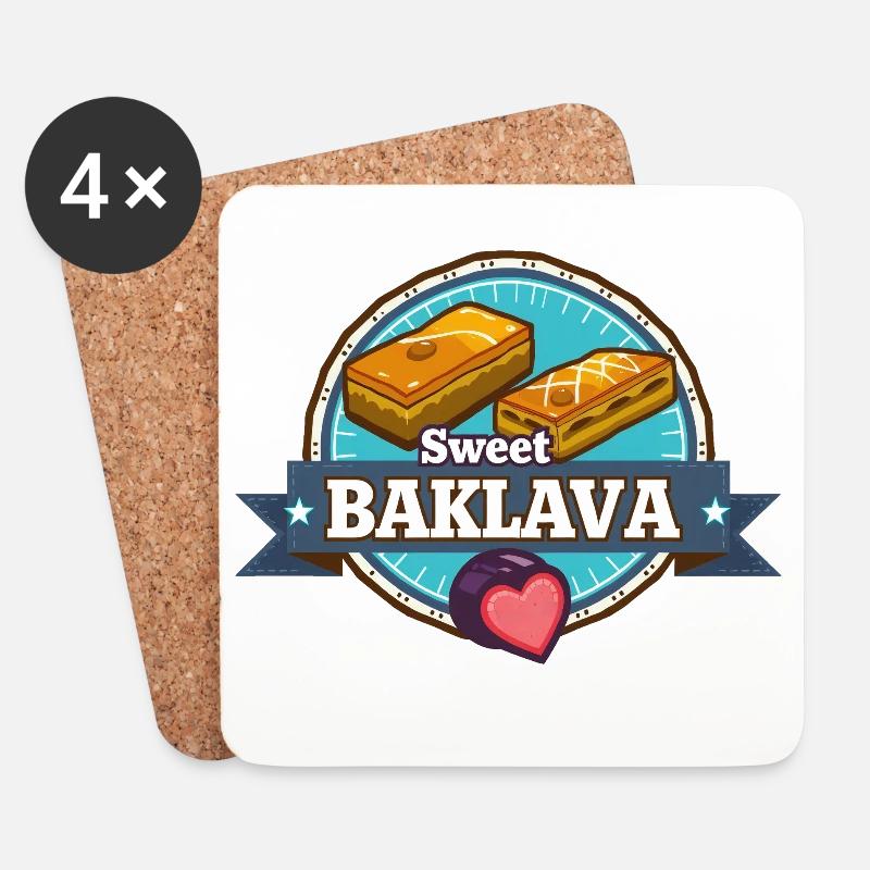 Baklava 01 - Untersetzer (4er-Set) - Weiß