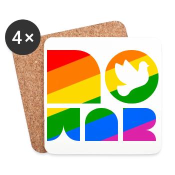 Gay Pride No War Peace Sign - Coasters (set of 4) - white - Front