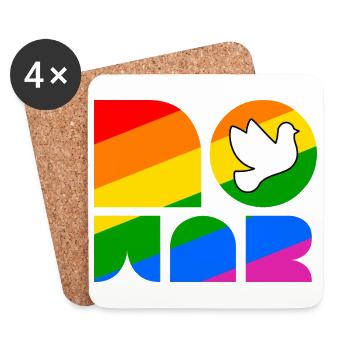 No War LGBTQ Pride Month Shirt - Untersetzer (4er-Set) - Weiß - Vorne