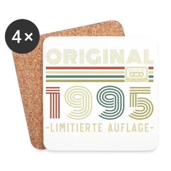 Original 1995 Vintage Vintage Anniversaire Rétro - Dessous de verre (lot de 4) - blanc - Devant