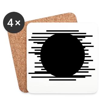 Motif de lignes minimalistes - Dessous de verre (lot de 4) - blanc - Devant