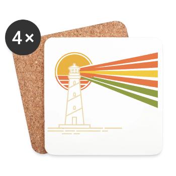 Leuchtturm - Untersetzer (4er-Set) - Weiß - Vorne