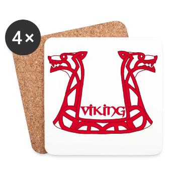 Red Viking Dragon - Coasters (set of 4) - white - Front