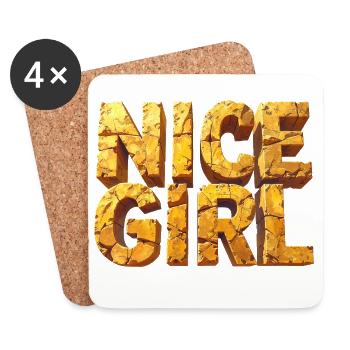 Nice Girl – Monumental Letters in the Sky - Coasters (set of 4) - white - Front