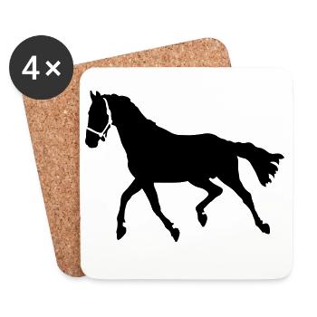Cheval - Dessous de verre (lot de 4) - blanc - Devant