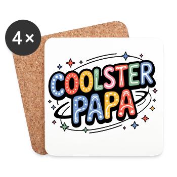 Coolest Dad Colorful Retro Letters - Coasters (set of 4) - white - Front