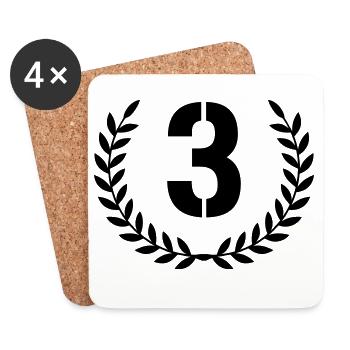 3 Wreath - Coasters (set of 4) - white - Front