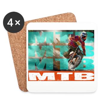 Vélo VTT - Dessous de verre (lot de 4) - blanc - Devant