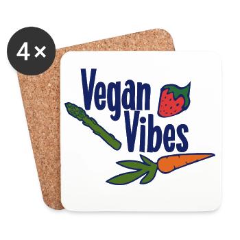 Trio végétarien Vegan Vibes - Dessous de verre (lot de 4) - blanc - Devant