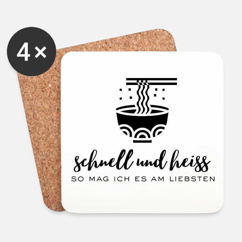 Ramen-Zeit - Untersetzer (4er-Set) - Weiß