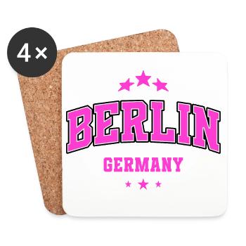 Berlin Germany Graphic College Pink Souvenir - Untersetzer (4er-Set) - Weiß - Vorne