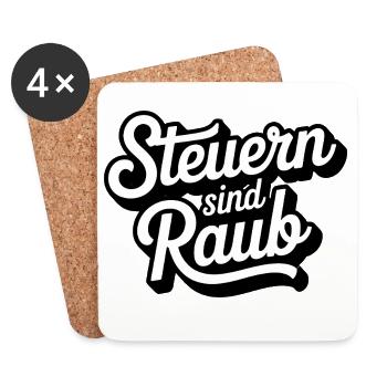 Steuern sind Raub - Funny Steuer Meme - Untersetzer (4er-Set) - Weiß - Vorne