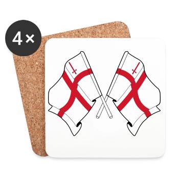 Drapeaux croisés de la City de Londres - Dessous de verre (lot de 4) - blanc - Devant