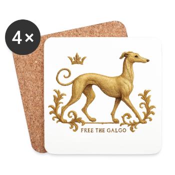Free the Galgo - Embroidery Nr01 - Untersetzer (4er-Set) - Weiß - Vorne