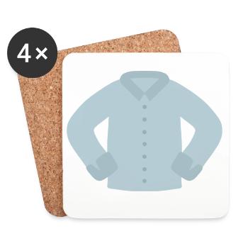Azure Buttoned Shirt Grafik - Untersetzer (4er-Set) - Weiß - Vorne