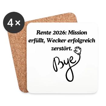 Rente 2026 - Untersetzer (4er-Set) - Weiß - Vorne