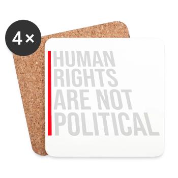 Human Rights Are Not Political Menschenrechte Logo - Coasters (set of 4) - white - Front