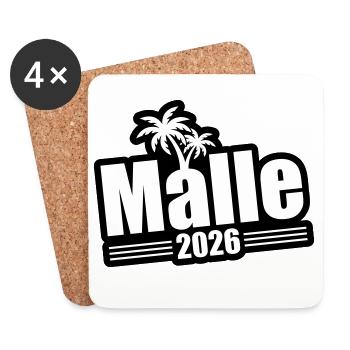 Palmiers Malle 2026 - Dessous de verre (lot de 4) - blanc - Devant