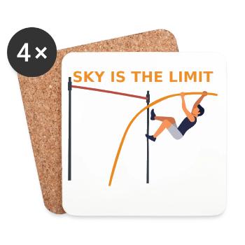 Saut à la perche - Le ciel est la limite - Dessous de verre (lot de 4) - blanc - Devant