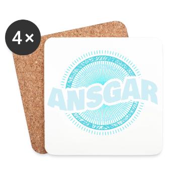 Ansgar as a name - Coasters (set of 4) - white - Front