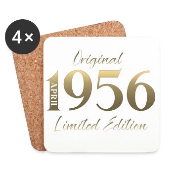 Cadeau du 70e anniversaire Mari Original avril 1956 - Dessous de verre (lot de 4) - blanc - Devant