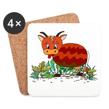 Cow - Coasters (set of 4) - white - Front