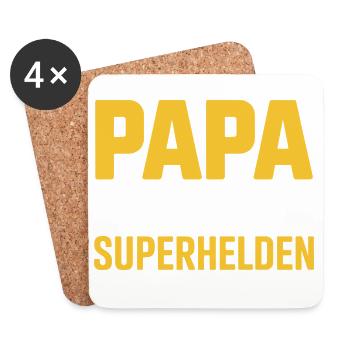 Papa Level Experte Gamer Spruch Zocken Gaming - Untersetzer (4er-Set) - Weiß - Vorne