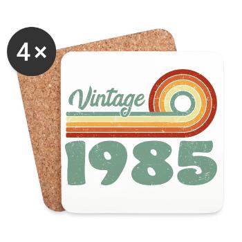 Vintage 1985 Retro Mountain Anniversary 1985 - Coasters (set of 4) - white - Front
