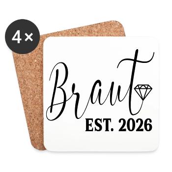 Wedding Engagement - Bride 2026 - Coasters (set of 4) - white - Front