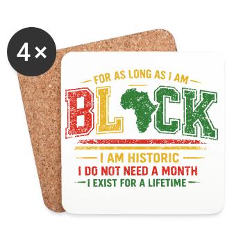 Pride Afro Black History Month Vintage - Coasters (set of 4) - white - Front