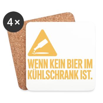 Bier Spruch Alkohol Problem Männerabend JGA Herren - Untersetzer (4er-Set) - Weiß - Vorne