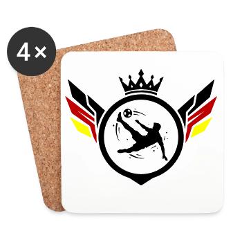 Fussballer Fallrückzieher Deutschland - Untersetzer (4er-Set) - Weiß - Vorne