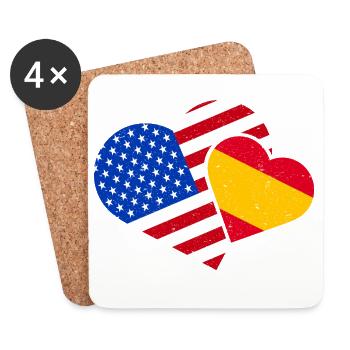 Espagne Amérique Aime l’Espagne Amérique USA - Dessous de verre (lot de 4) - blanc - Devant