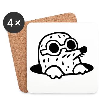 cool Mole - Coasters (set of 4) - white - Front