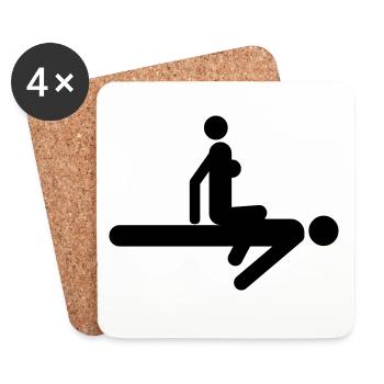 Position de sexe - Dessous de verre (lot de 4) - blanc - Devant
