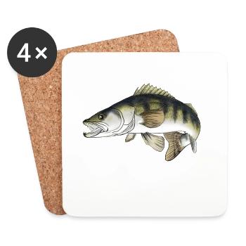 pike-perch - Coasters (set of 4) - white - Front