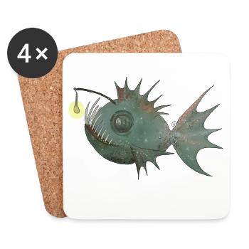 Anglerfisch - Untersetzer (4er-Set) - Weiß - Vorne