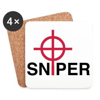 Sniper - Coasters (set of 4) - white - Front