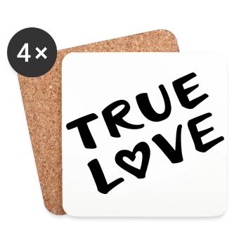 true love true love - Coasters (set of 4) - white - Front
