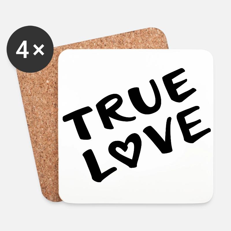true love wahre Liebe - Untersetzer (4er-Set) - Weiß