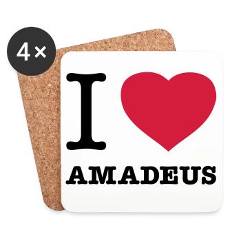 I LOVE AMADEUS - Coasters (set of 4) - white - Front