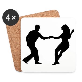 swing dancers - Coasters (set of 4) - white - Front
